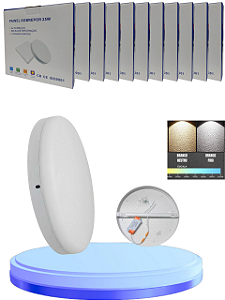 Kit 10 Plafon Led Borda infinita 25W  Sobrepor Redondo Bivolt Frio 6500k ou 4000k 17cm