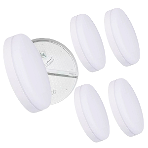 Kit 5 Plafon Led Borda Infinita 50W Redondo SOBREPOR 30x30cm Bivolt 110v-220v Neutro 4000K