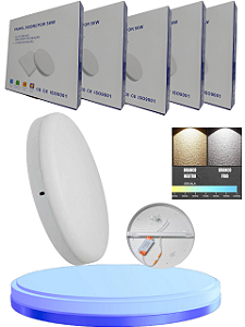 Kit 5 Plafon Led Borda Infinita 50W Redondo SOBREPOR Bivolt 110v-220v Branco Frio 6500K