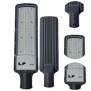 Luminária Led Pública Smd 400w 75% Bf IP67 Lp Cinza Bivolt 110v-220v Branco Frio 6500k