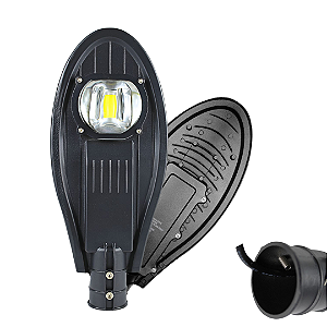 Luminária Led Pública Pétala Cob 50w 75% LP Preto Bivolt 110v-220v Neutro 4000k