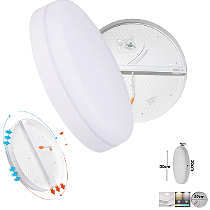 Plafon Led Borda Infinita 50w Sobrepor Redondo 30cmx30cm Bivolt 100v-220v Branco Frio 6500k