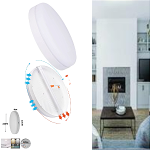 Plafon Led Borda Infinita 25w Sobrepor Redondo 17cmx17cm Bivolt 100v-220v Branco Frio 6500k