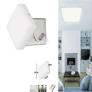 Plafon Led Borda Infinita 20w Sobrepor Quadrado 12cmx12cm Bivolt 100v-220v Branco Frio 6500k