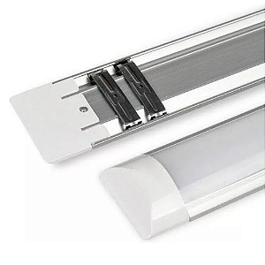 Luminária Linear Led 20w De Teto Sobrepor 60cm Bivolt 85v-220v Branco Quente 3500k