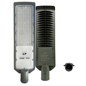Luminária Led Publica Smd 200w Ip67 Poste De Rua 100% Lúmen Frio 6500K Bivolt 98V-220V