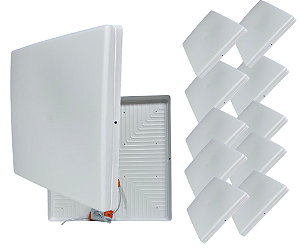 Kit 10 Plafon Led Borda Infinita 72w Sobrepor Quadrado 40cmx40cm Bivolt 100v-220v Neutro 4000k