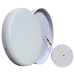 Plafon Led Borda Infinita 72w Sobrepor Redondo 40x40cm Bivolt 98v-220v Neutro 4000k