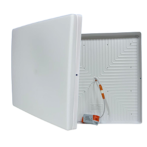 Plafon Led Borda Infinita 72w Sobrepor Quadrado 40cmx40cm Bivolt 100v-220v Branco Frio 6500k
