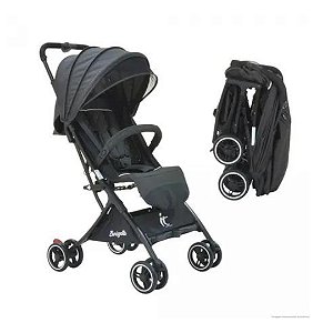 Carrinho de Bebê It Black (Preto - Leve e Extremamente Compacto) - Burigotto