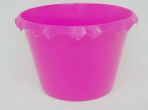 Cachepot Plastico C/ Borda Pink - Unidade. Maricota Festas