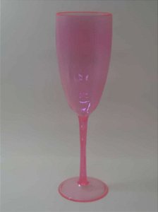Taça de Champanhe Acrílica Rosa Cristal - Maricota Festas