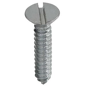 Parafuso Auto Atarraxante Cabeça Chata Fenda Ferro Zinco Branco 4.8 X 22