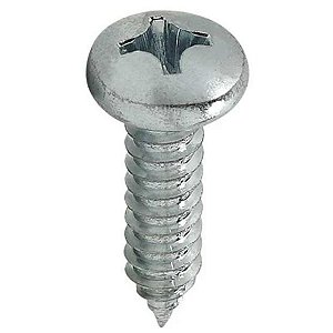 Parafuso Auto Atarraxante Cabeça Panela Phillips Ferro Zinco Branco 4.2 X 38