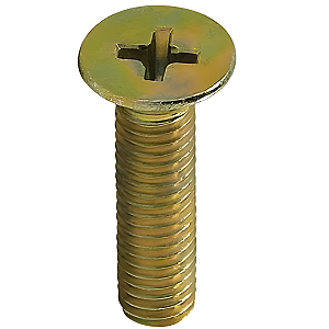 Parafuso Rosca Máquina Cabeça Chata Phillips Ferro Bicromatizado M2-0,40 X 10 MA - 100 Peças