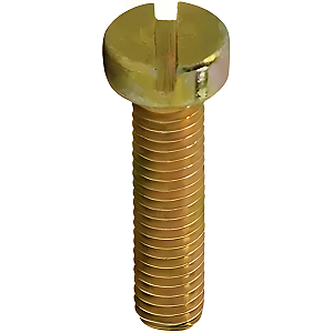 Parafuso Rosca Máquina Cabeça Cilíndrica Fenda Ferro Bicromatizado M5-0,80 X 50 MA - 100 Peças