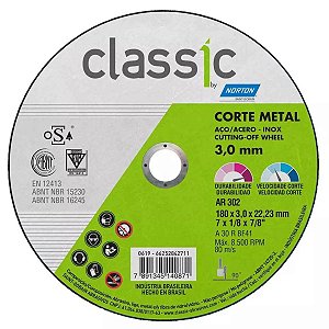 NORTON - DISCO DE CORTE METAL 7" CLASSIC