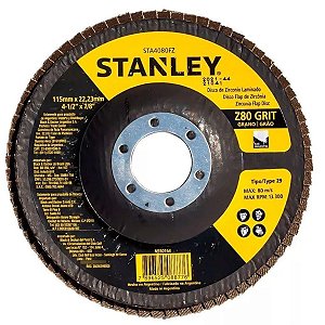 STANLEY - Disco Flap 115 X 22 Grão 80 Zircônia Costado Fibra Stanley