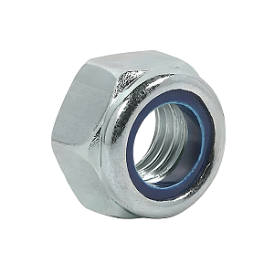 Porca Parlock Travante Alta 1/2 UNC Ferro Zinco Branco