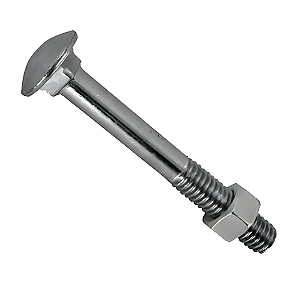 Parafuso Francês com Porca 1/2-12 X 2-1/2 BSW Ferro Zinco Branco