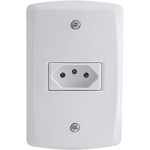 Conjunto 4x2 com 1 Tomada 2P+T 10 A 250 V Tramontina Lux2 Branco