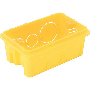 Caixa de Embutir 4x2 Retangular Tramontina Amarela Alta