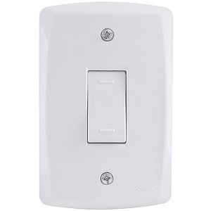 Conjunto 4x2 com 1 Interruptor Paralelo 10 A 250 V Tramontina Lux2 Branco