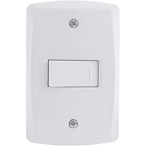 Conjunto 4x2 com 1 Interruptor Simples 10 A 250 V Horizontal Tramontina Lux2 Branco