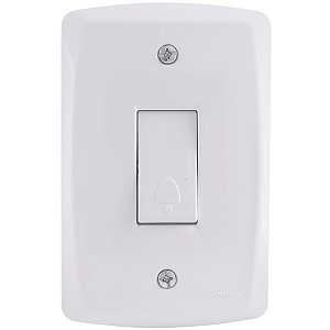 Conjunto 4x2 com 1 Pulsador Campainha 10 A 250 V Tramontina Lux2 Branco