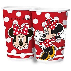 12 Copos Minnie Mouse Festa De Aniversário 180 ML