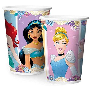 12 Copos Jardim Das Princesas Festa De Aniversário 180 ML