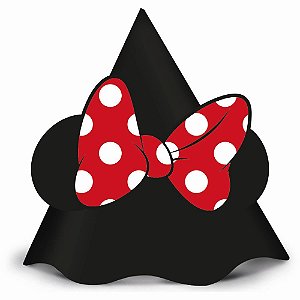 12 Chapéus De Festa Aniversário Minnie Mouse