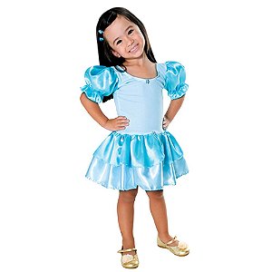 Fantasia Vestido Cinderela Infantil Curto Tamanho De 2 à 8 Anos