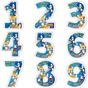 Vela Sonic Festa De Aniversário De 1 Á 9 Anos