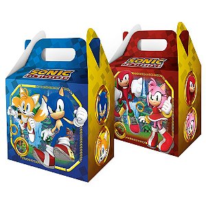 Caixa Surpresa Sonic Para Lembrancinha Festa Aniversário 8 Unidades