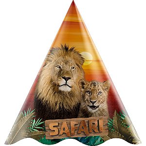 12 Chapéus De Festa Aniversário Safari
