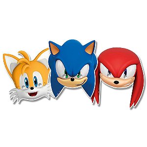 6 Máscaras Sonic Festa de Aniversário