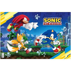 Painel Decoração Tecido Festa Sonic 120cm x 80cm