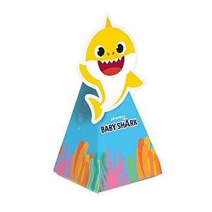 Caixa Surpresa Cone Baby Shark Para Lembrancinha Festa Aniversário 8 Unidades