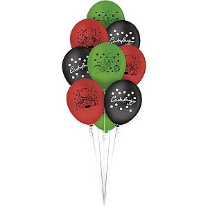 25 Bexigas Balão Festa Ladybug Core 9 Polegadas