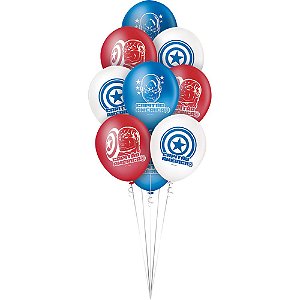 25 Bexigas Balão Festa Capitão América 9 Polegadas