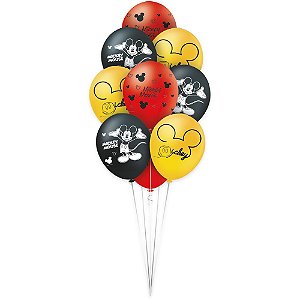 25 Bexigas Balão Festa Mickey Mouse 9 Polegadas