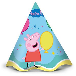 12 Chapéus De Festa Aniversário Peppa Pig