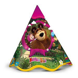 12 Chapéus De Festa Aniversário Masha e o Urso