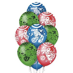 10 Bexigas Balão Festa Vingadores 12 Polegadas Premium