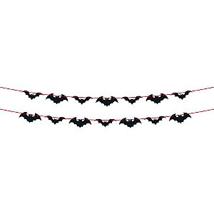 2 Enfeite Decoração Faixa Pendurar Morcegos Festa Halloween