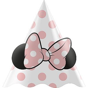 8 Chapéus De Festa Aniversário Minnie Mouse Rosa