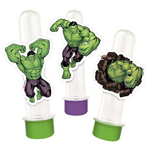 12 Apliques Tubete Festa Hulk