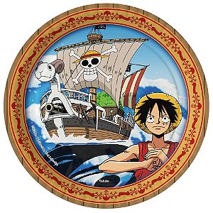 8 Pratos Redondo Tema Festa One Piece