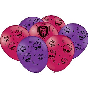 25 Bexigas Balão Festa Monster High 9 Polegadas